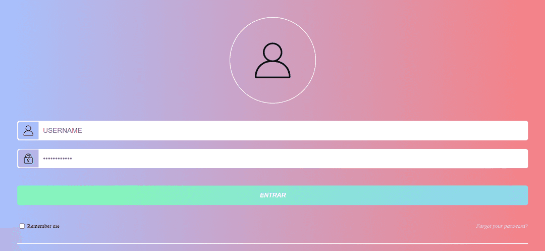 Foto tela de Login construido com html e css