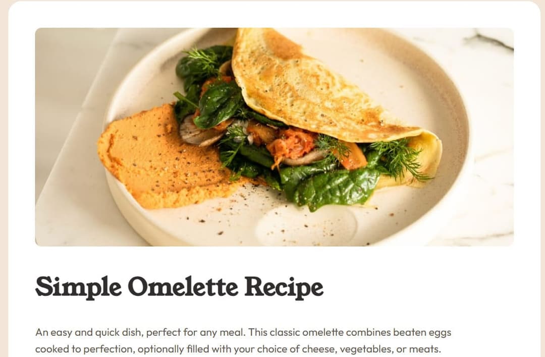Page from Simple omelette recipe